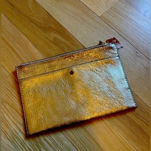 J.Crew Gold Metallic Clutch